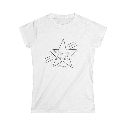 Women's Graphic Tee with Star Design, Casual Shirt for Everyday Wear, Fun Gift for Animal Lovers, Stylish Summer Top, Cool Cow Tee