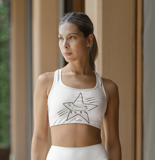Stylish All-Over Print Sports Bra, Gym Top, Activewear, Yoga Bra, Workout Gear, Fitness Apparel