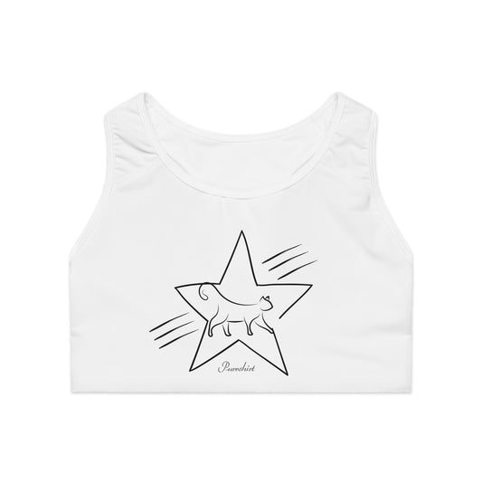 Stylish Cat Graphic Sports Bra - Perfect for Yoga, Gym, Fitness, Pet Lovers, Active Wear, Gifts