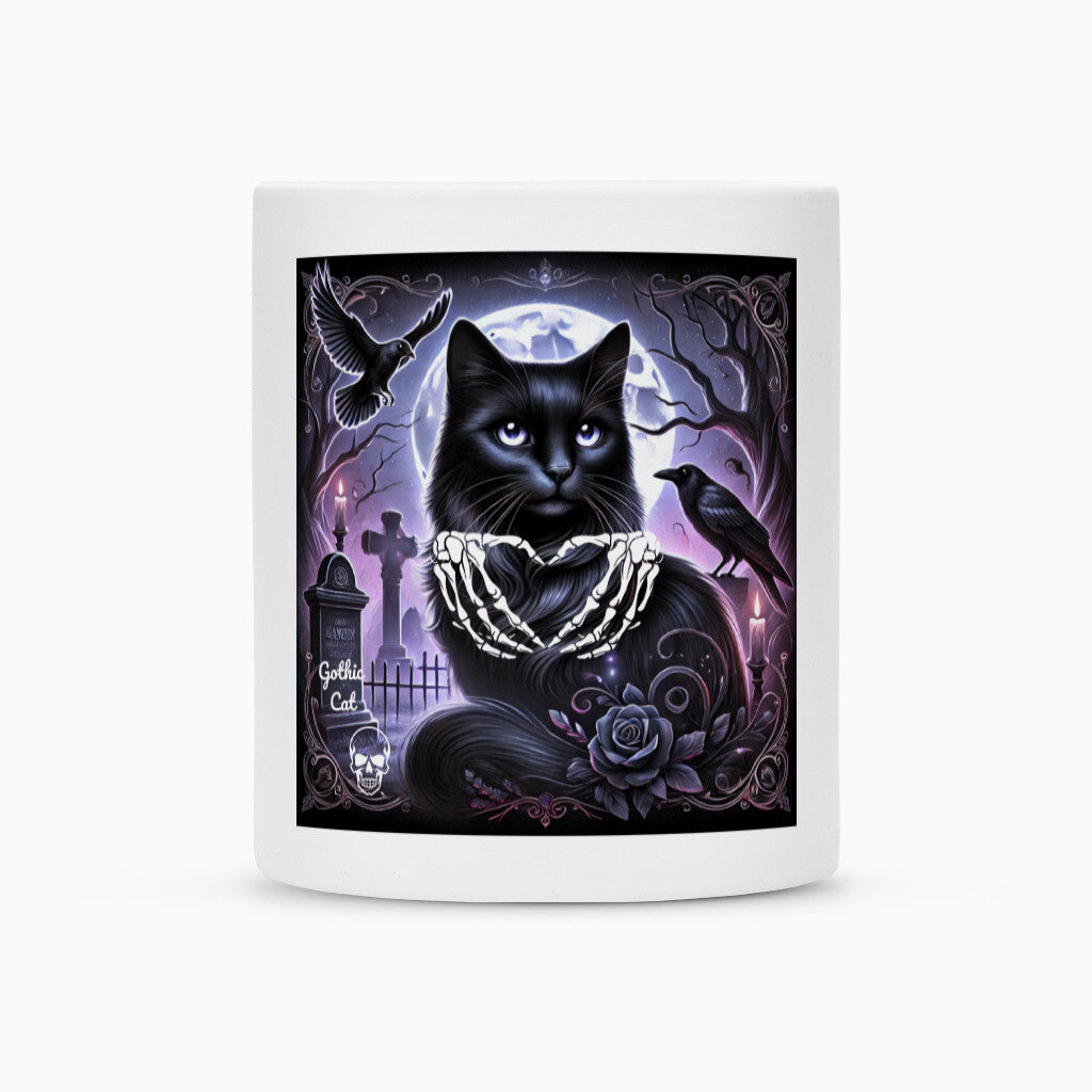 für alle Katzenfans die Gothic lieben, dunkles Katzen Gothic Motiv, tolles Geschenk