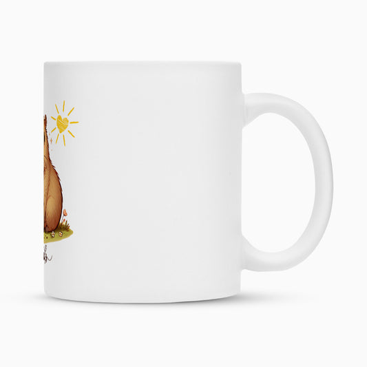 süße Tasse mit Capybara und Katze, Freunde Tasse zu Verschenken geeignet, Katzenmotiv