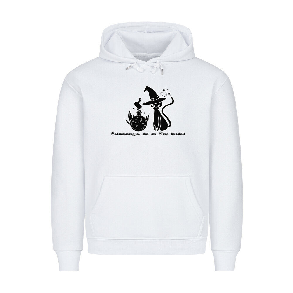 Katzen Magie Hoodie, weiß, lustiges Motiv und Spruch
