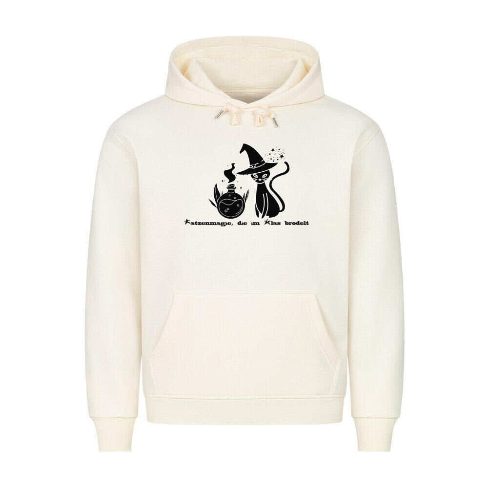 Katzen Magie Hoodie, beige, lustiges Motiv und Spruch