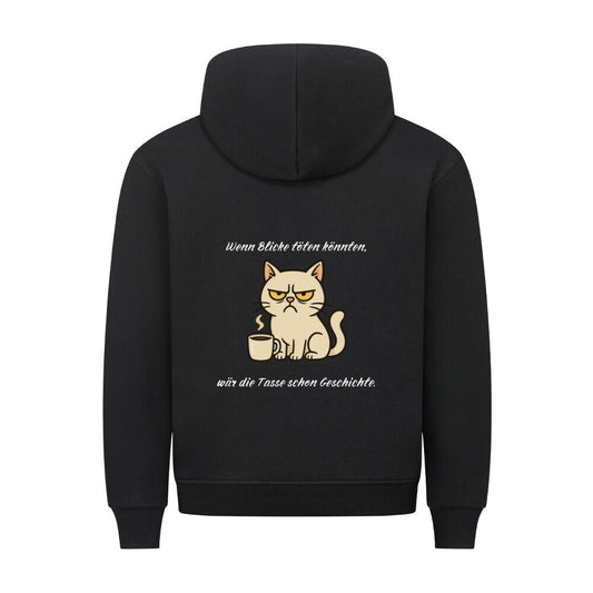 Lustiges Katzenmotiv, Hoodie, in schwarz, ideales Geschenk für Katzenliebhaber, Katze, Morgenmuffel