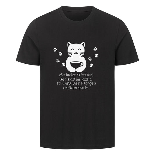 Katze und Kaffee -Shirt in schwarz, Katzenliebhaber, ideales Geschenk