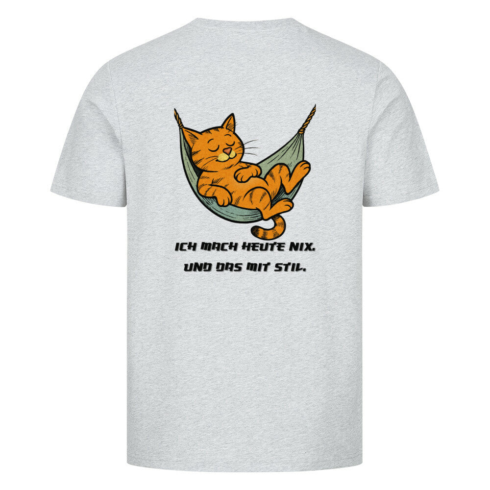 Lustiges Katzenmotiv, T-Shirt in grau, Nix machen, für Katzenfreunde