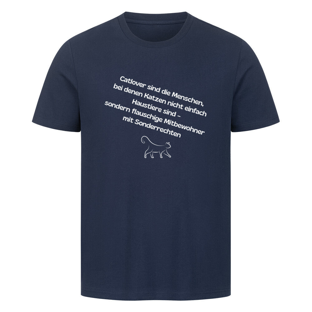 Calover T-Shirt in blau,  mit Spruch und Katzenmotiv, Katzendesign, Lustiger Katzenspruch