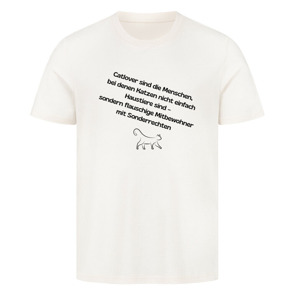 Calover T-Shirt in beige,  mit Spruch und Katzenmotiv, Katzendesign, Lustiger Katzenspruch