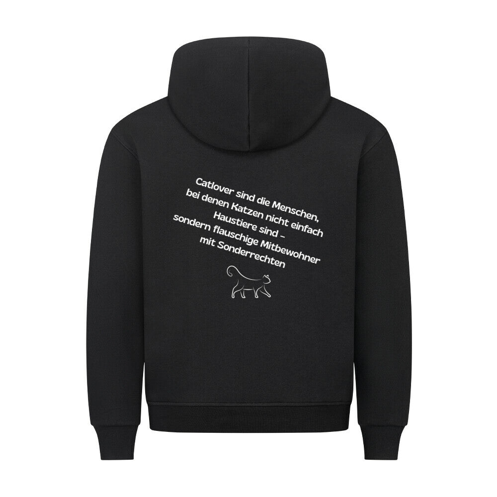 Katzen sind Mitbewohner, Hoodie in schwarz, toller Katzenspruch mit Motiv