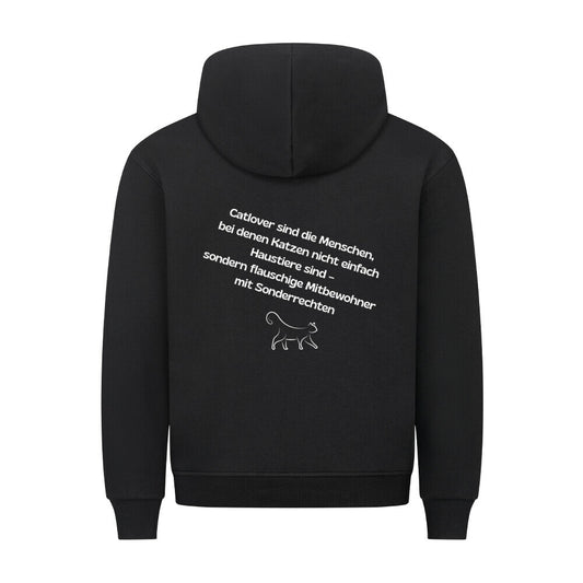 Katzen sind Mitbewohner, Hoodie in schwarz, toller Katzenspruch mit Motiv