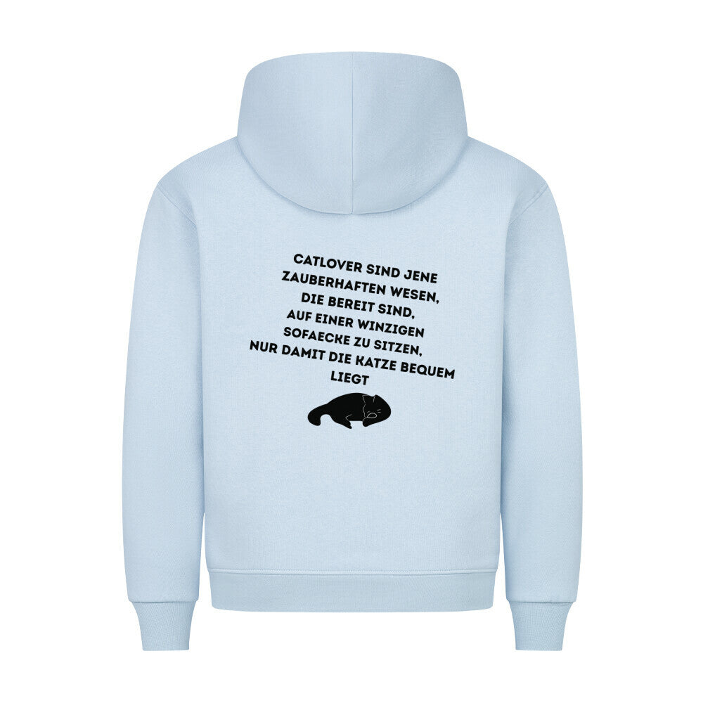 Catlover  sind Zauberhafte Wesen, Hoodie in blau, für Katzenfans,  Lustiger Katzenspruch für Katzefreunde