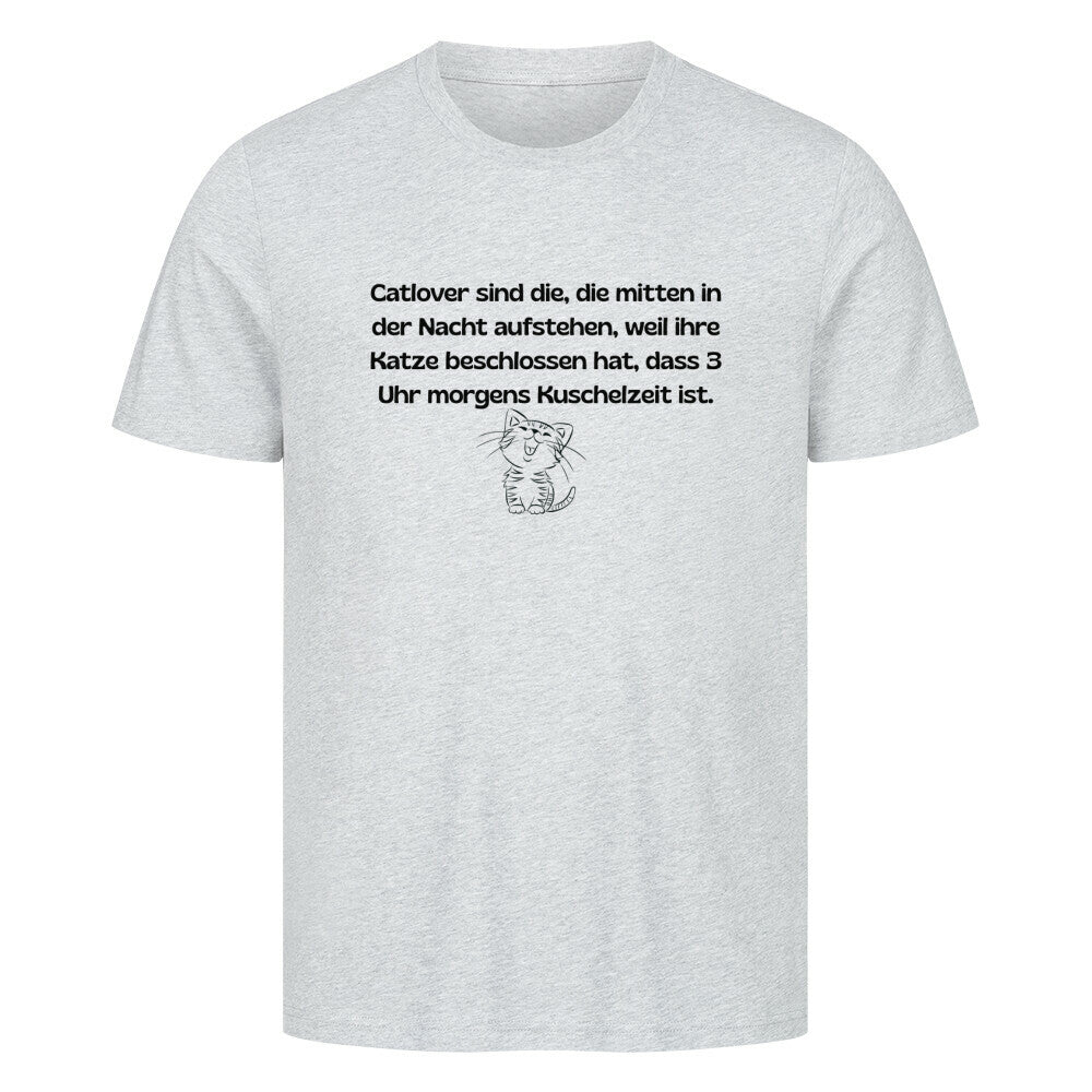 T-Shirt in grau mit Katzemotiv und Spruch, für Katzenfans und Katzenfreunde