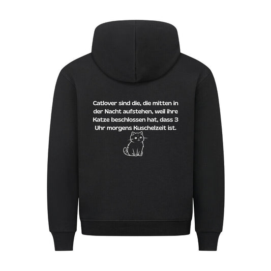 Catlover Hoodie in schwarz, für Katzenfreunde,  Lustiger Katzenspruch