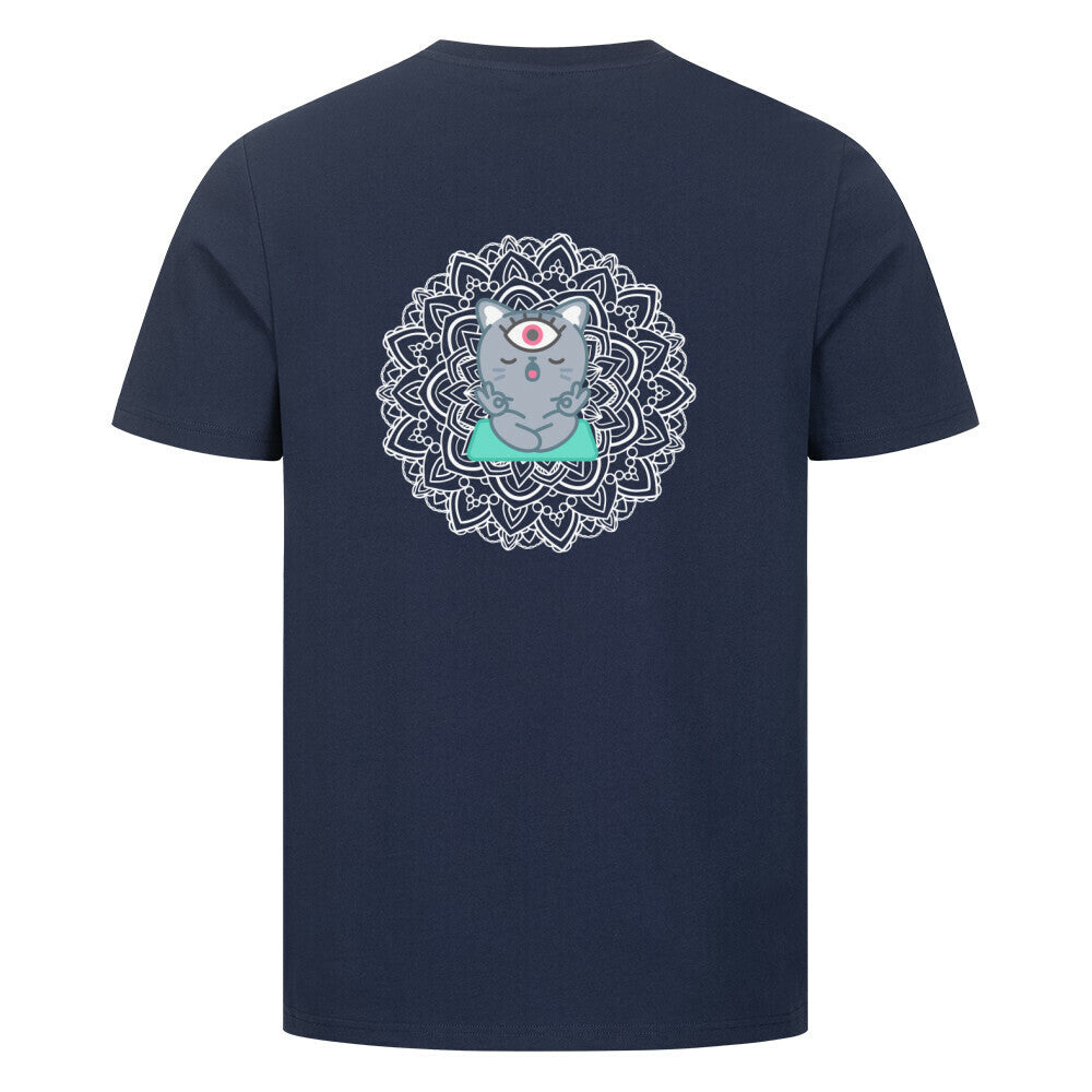 Mediation  T-Shirtin blau, Katzen T-Shirt, Yoga