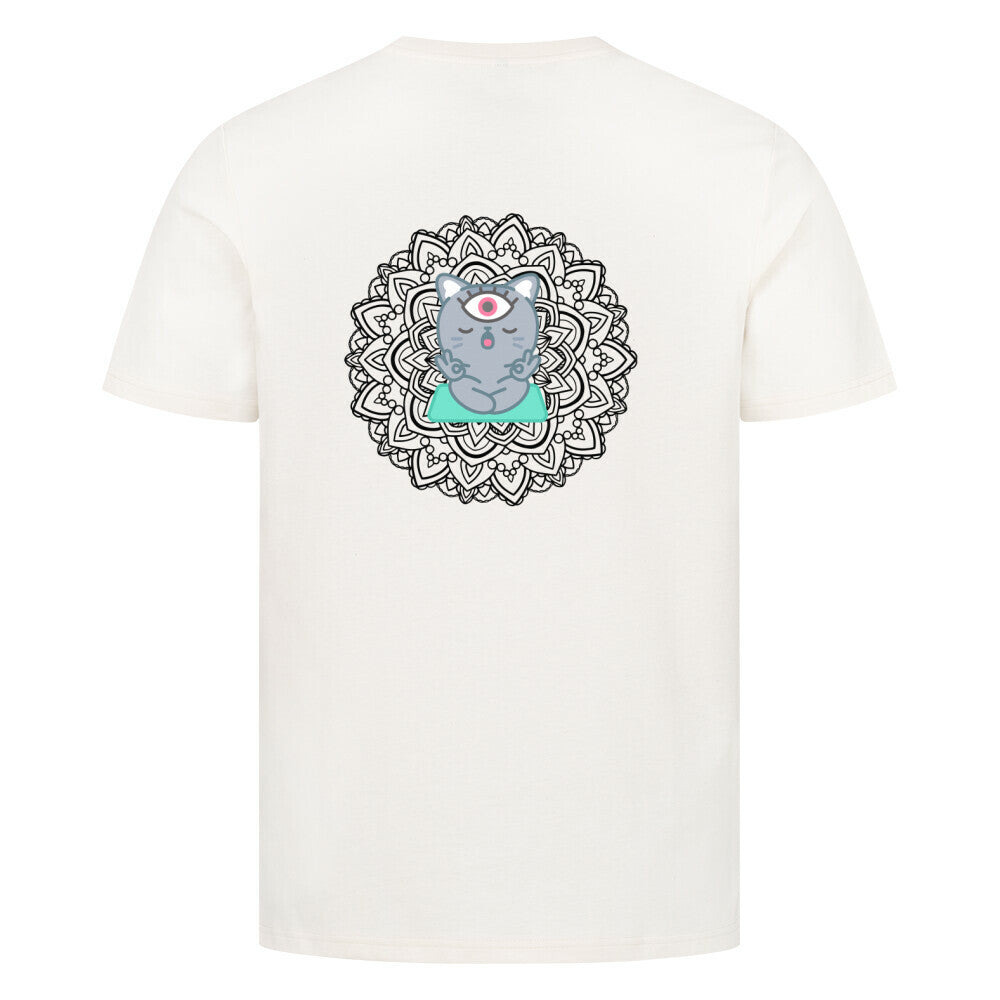 Mediation  T-Shirtin beige, Katzen T-Shirt, Yoga