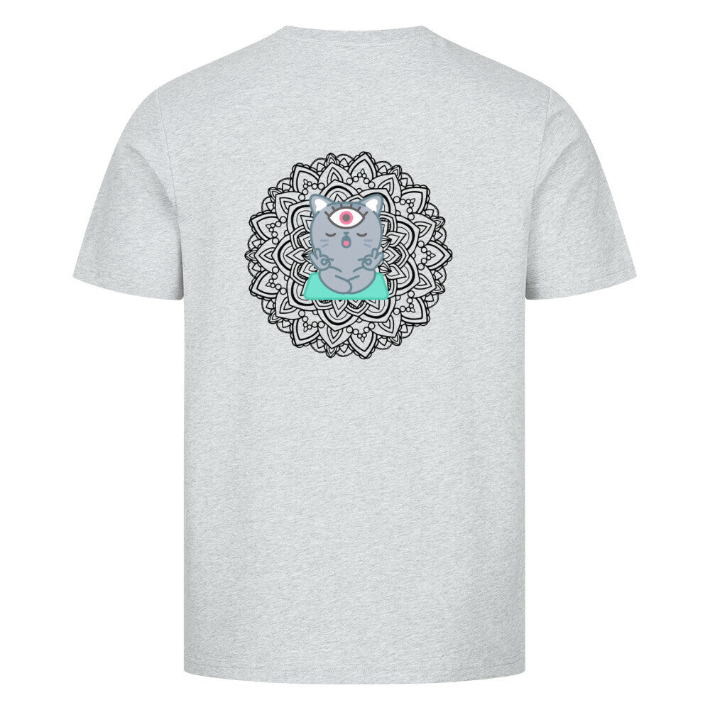 Mediation  T-Shirtin grau, Katzen T-Shirt, Yoga