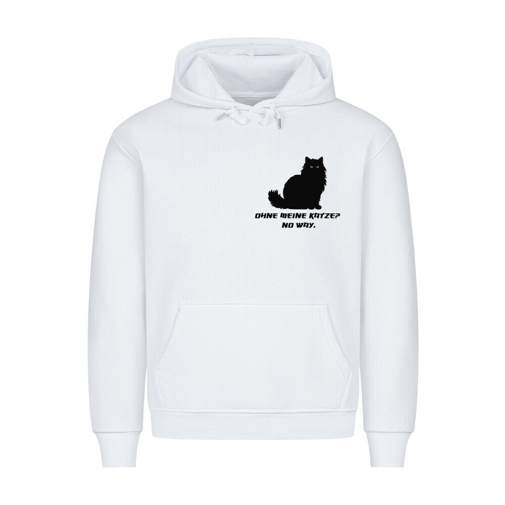 No Way, nicht ohne meine Katze, Hoodie in weiß, für Katzenfreunde