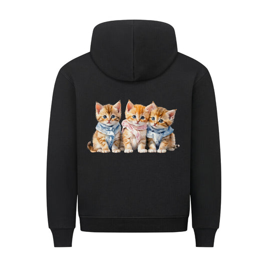 Kitty Hoodie in schwarz, mit Katzenmotiv, für echte Katzenfans, niedliche Kaetzchen