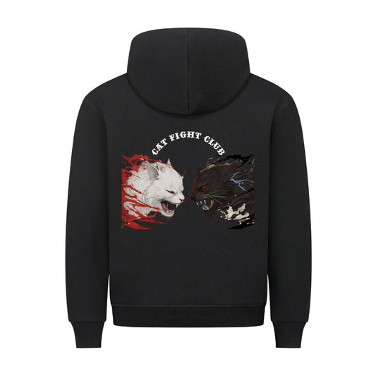 Fight Club, Hoodie in schwarz, mit Katzenmotiv, für echte Katzenfans