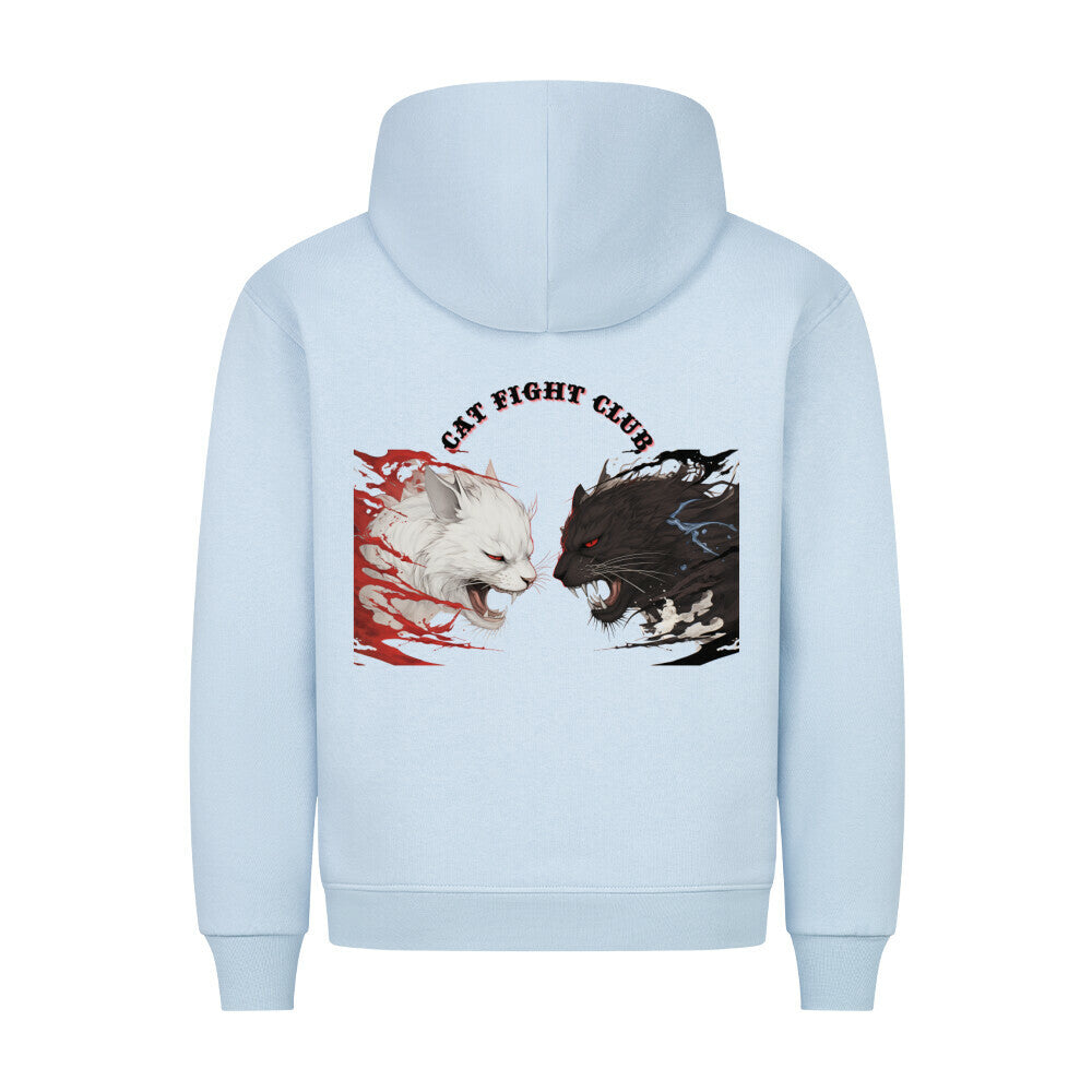 Fight Club, Hoodie in Blau, mit Katzenmotiv, für echte Katzenfans, exklusives Katzendesign