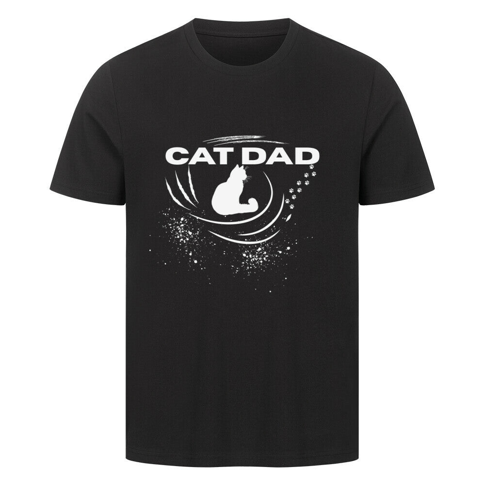 T-Shirt in schwarz, für alle Katzen Papas, Cat Dad von purrshirt