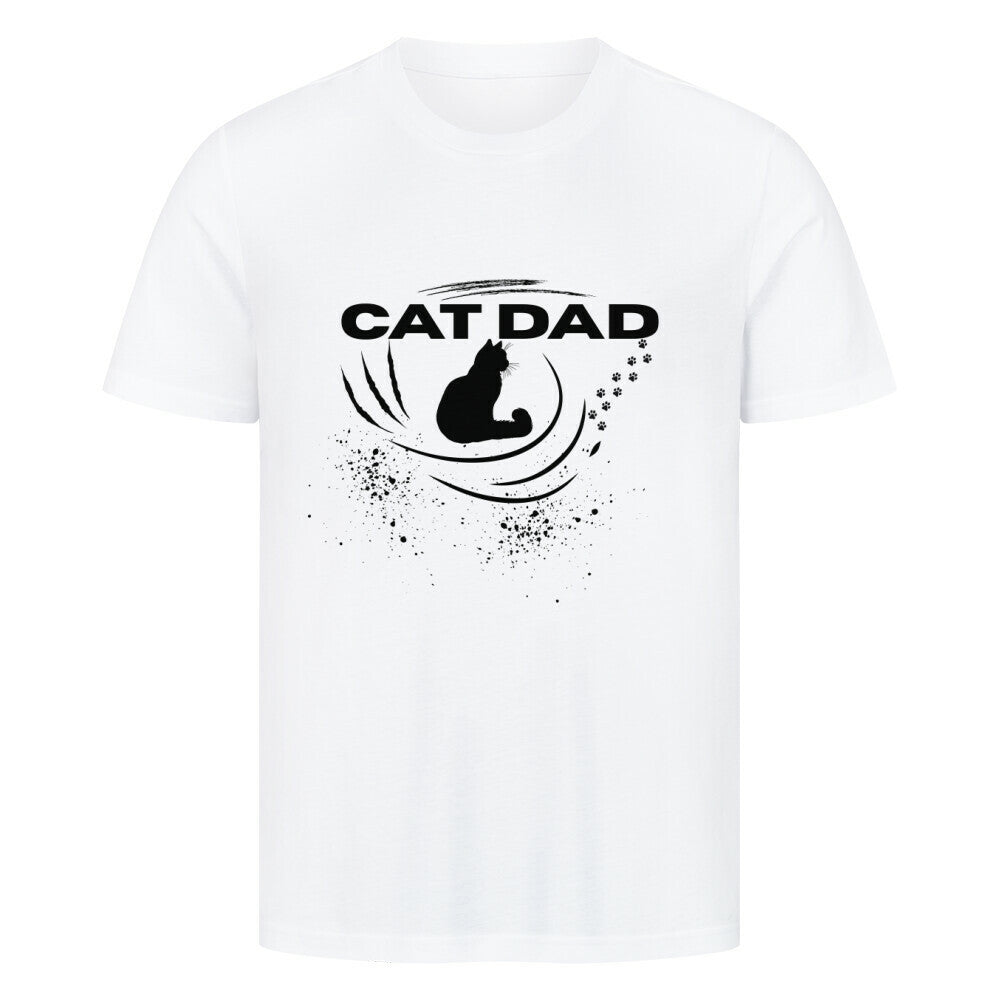 T-Shirt in weiß, für alle Katzen Papas, Cat Dad von purrshirt