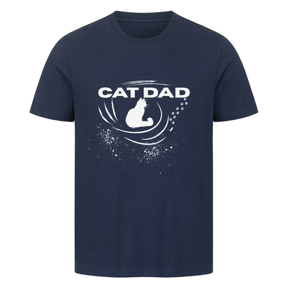 T-Shirt in blau, für alle Katzen Papas, Cat Dad von purrshirt