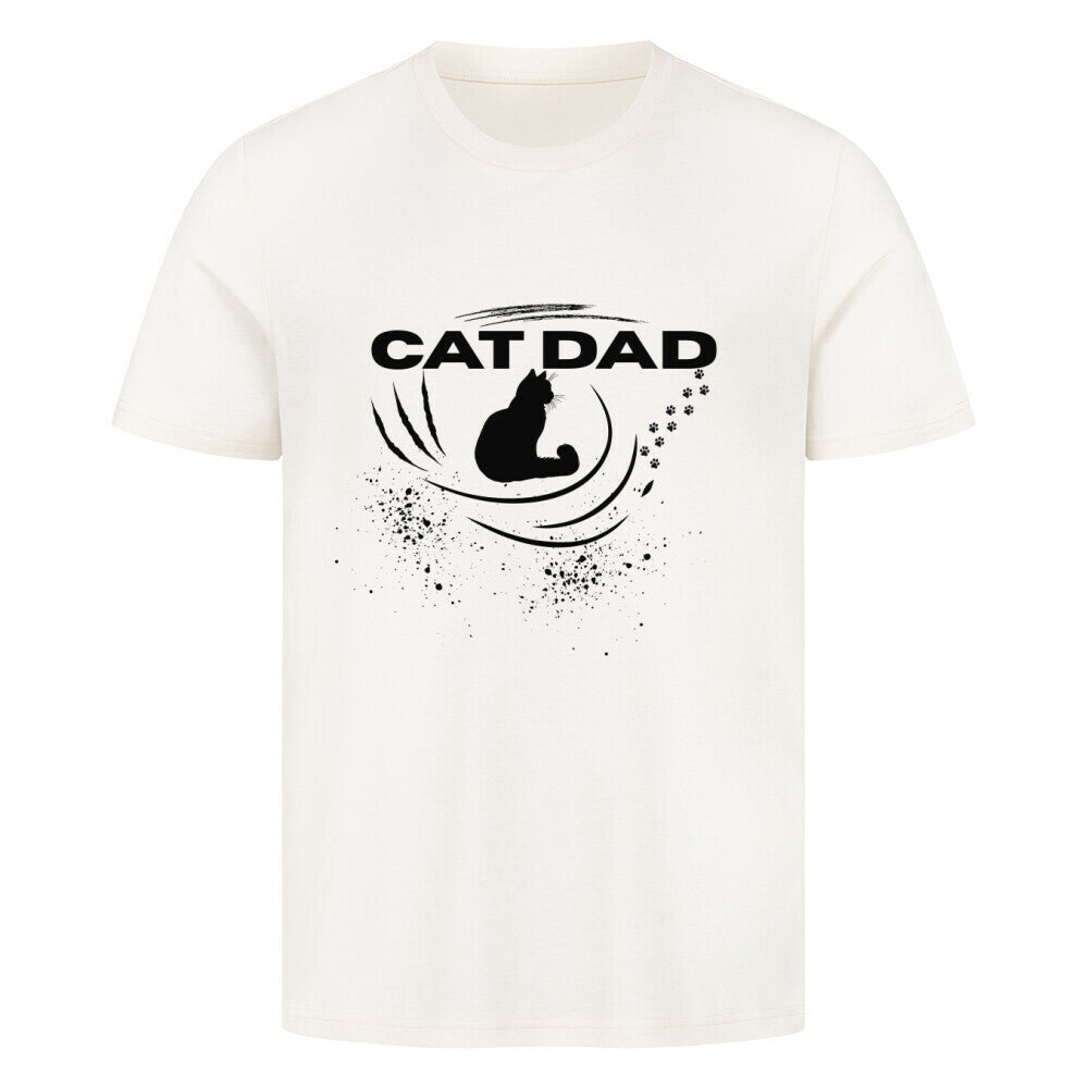 T-Shirt in beige, für alle Katzen Papas, Cat Dad von purrshirt