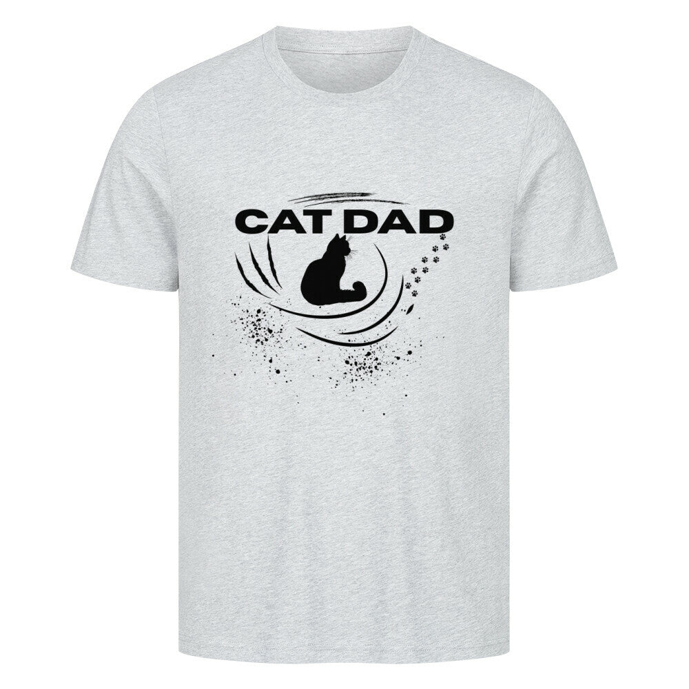 T-Shirt in grau, für alle Katzen Papas, Cat Dad von purrshirt