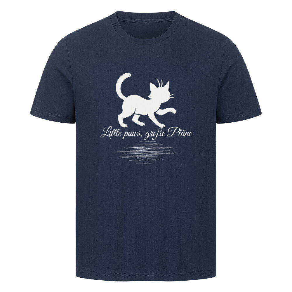 T-Shirt mit Katzenmotiv und Spruch in Blau, für Katzen-Fans, ideal als Geschenk