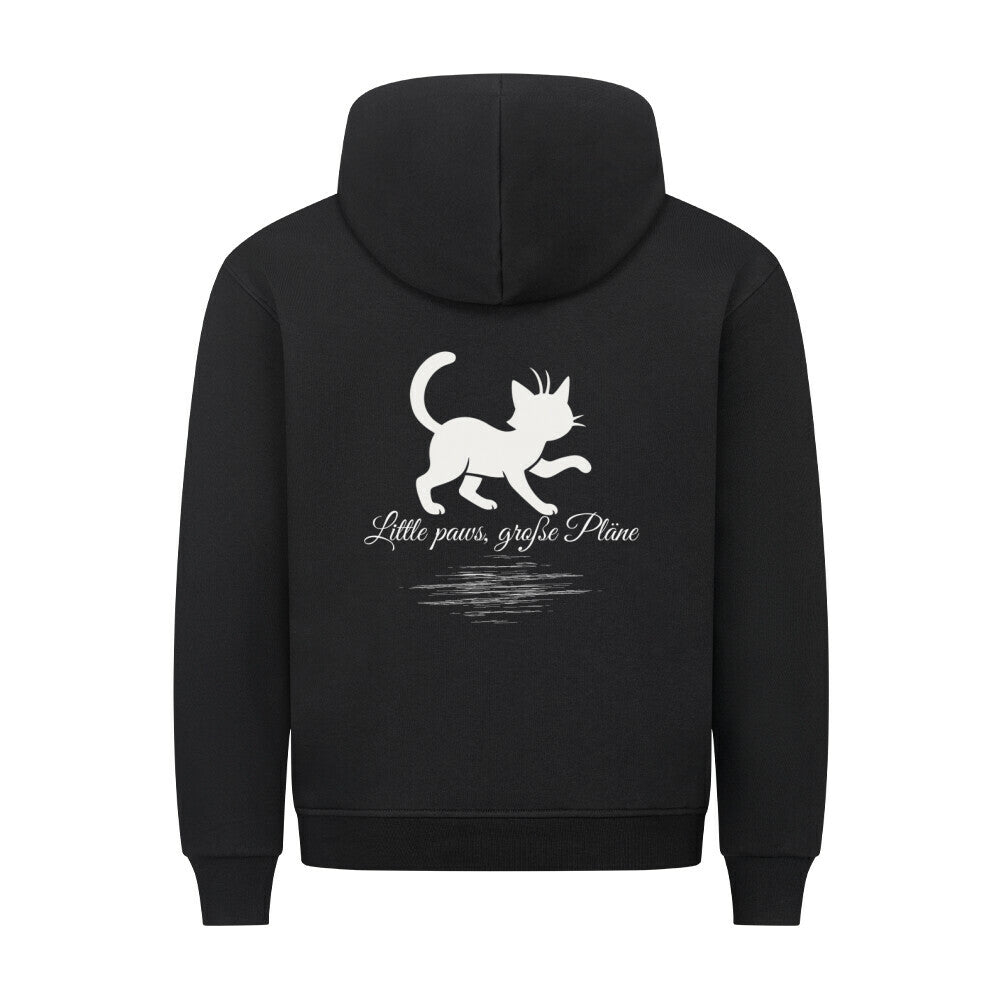 Lustiges Katzenmotiv, schwarzer Hoodie, große Pläne