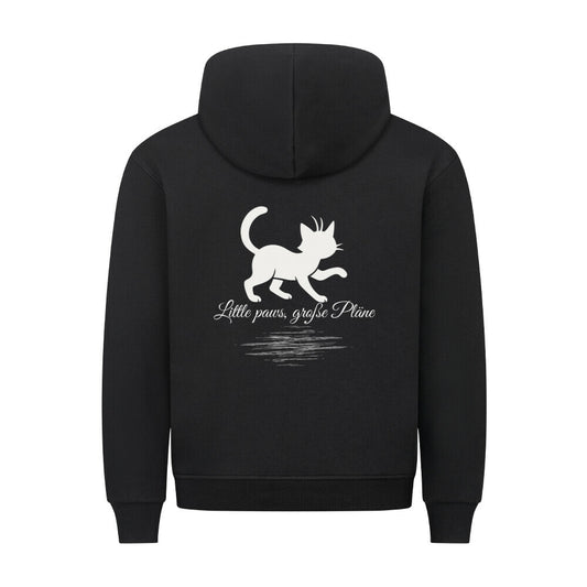 Lustiges Katzenmotiv, schwarzer Hoodie, große Pläne