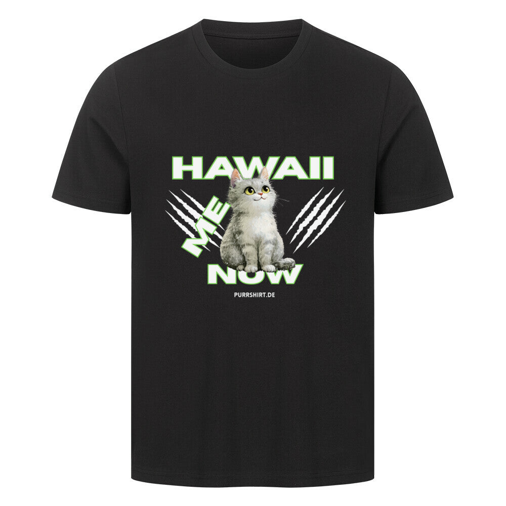 Hawaii T-Shirt in schwarz,  mit lustigen Katzenmotiv,  für Katzen- Freunde