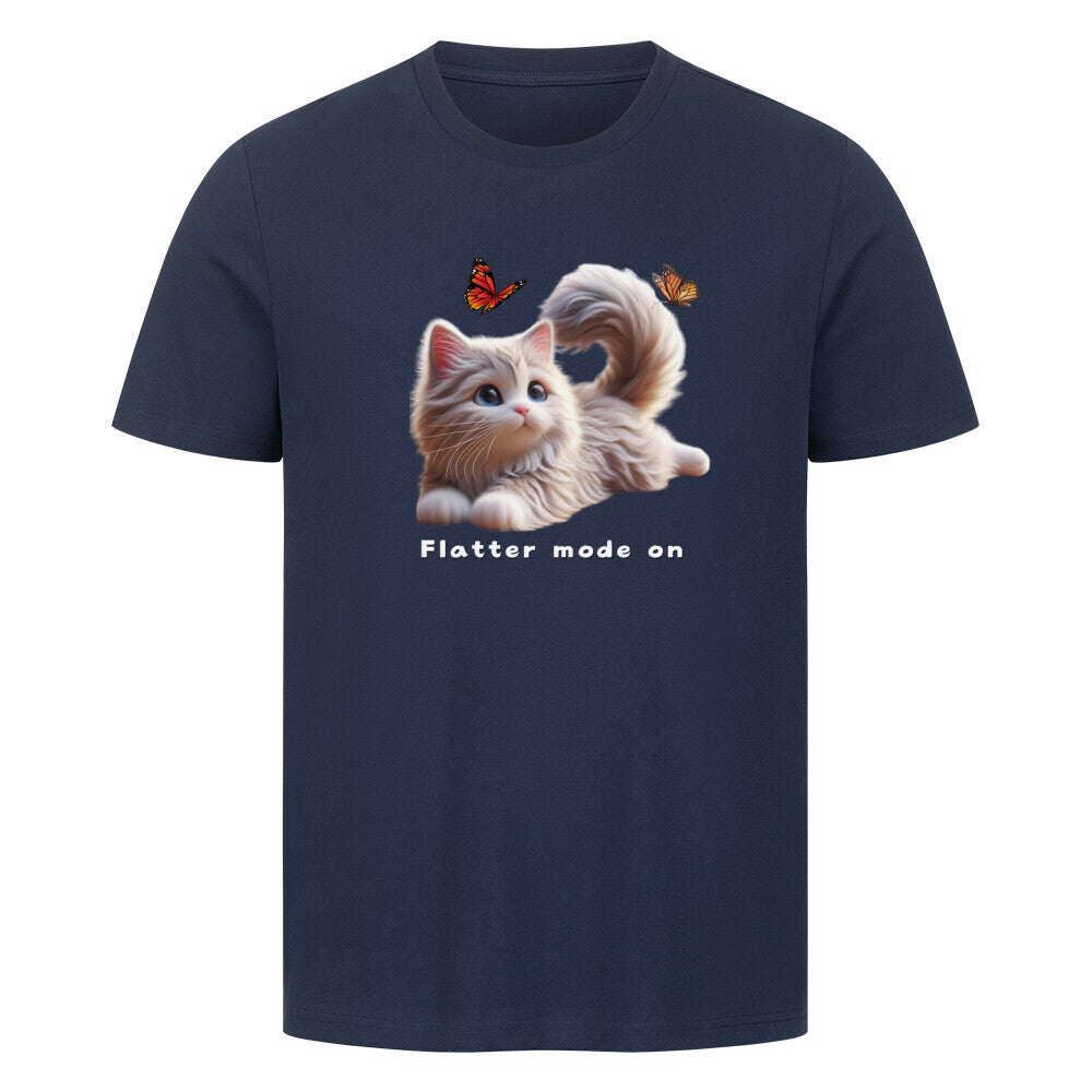 süßes Katzenmotiv, blaues T-shirt, für Katzenfans