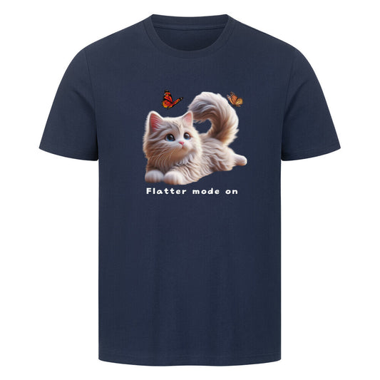 süßes Katzenmotiv, blaues T-shirt, für Katzenfans