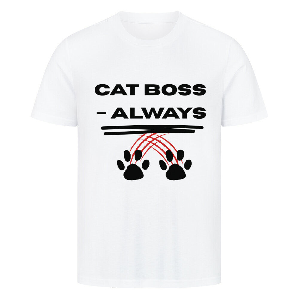 Weißes T-Shirt, Cat Boss design, von purrshirt, für Katzenliebhaber, ideales Geschenk