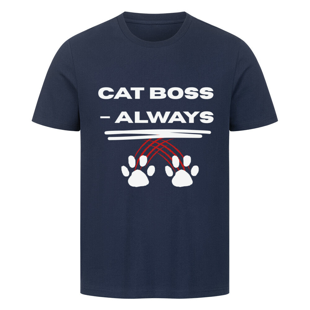 Blaues T-Shirt, Cat Boss design, von purrshirt, für Katzenliebhaber