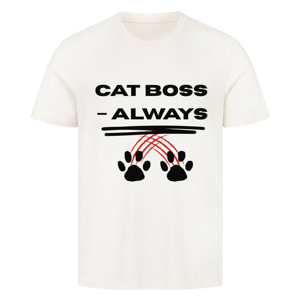 Beiges T-Shirt, Cat Boss design, von purrshirt, für Katzenliebhaber