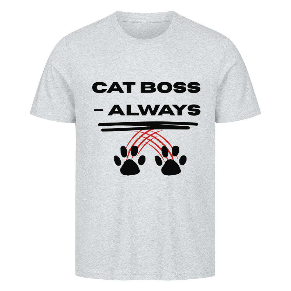 Graues T-Shirt, Cat Boss design, von purrshirt, für Katzenliebhaber