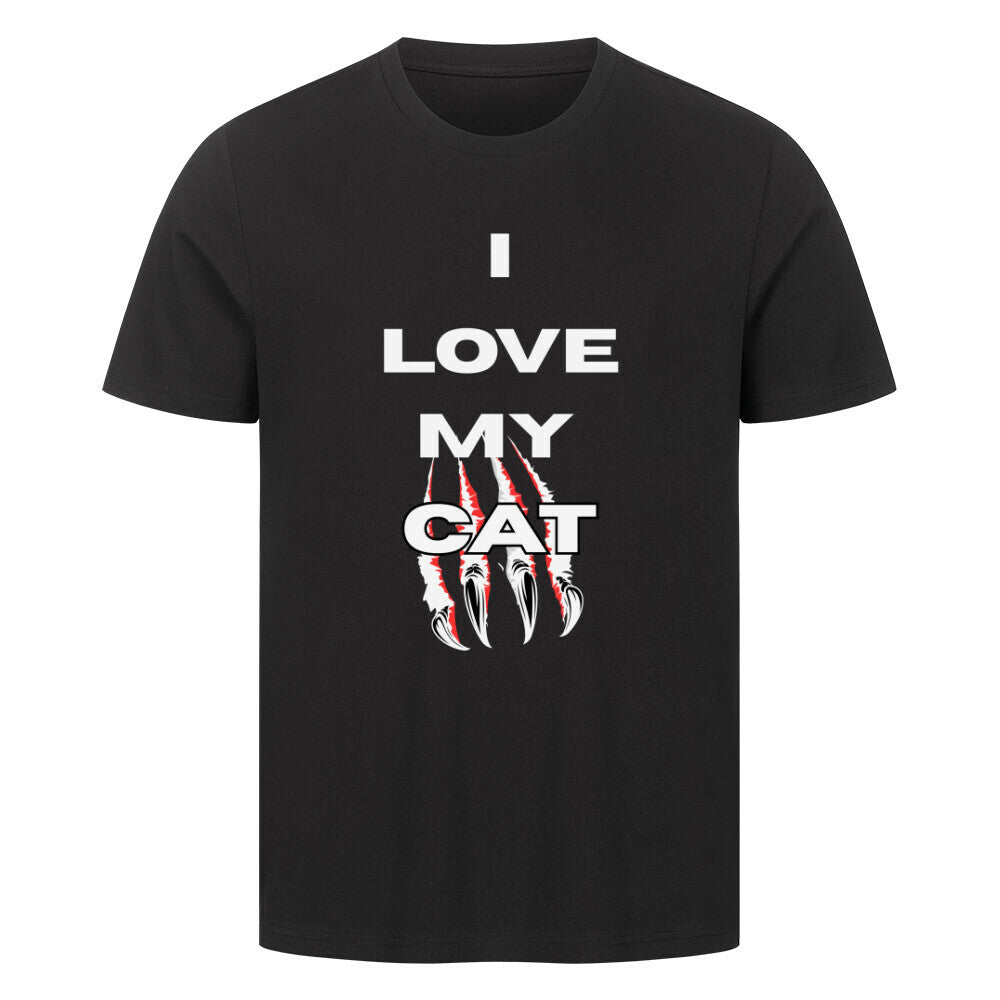 I Love, Katzenmotiv T-Shirt in schwarz, purrshirt, für Katzenfreunde
