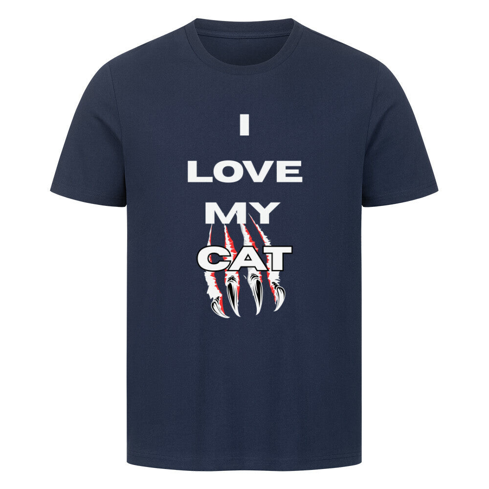 I Love, Katzenmotiv T-Shirt in dunkel Blau, purrshirt