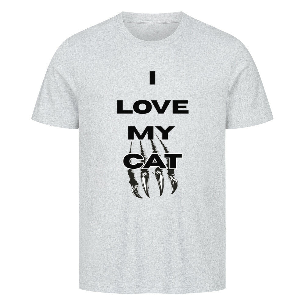 I Love, Katzenmotiv T-Shirt in grau, purrshirt