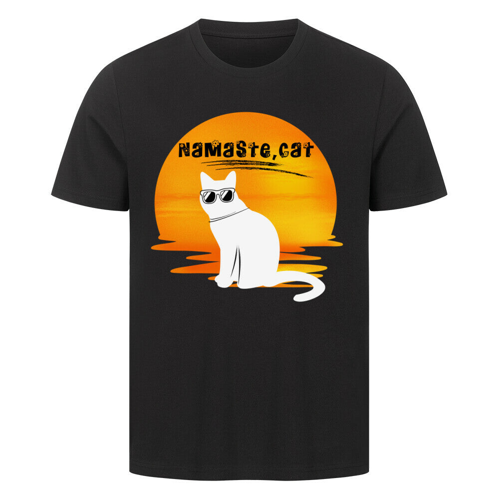 Katzen-Tshirt in schwarz, Sonnenuntergang, Cat