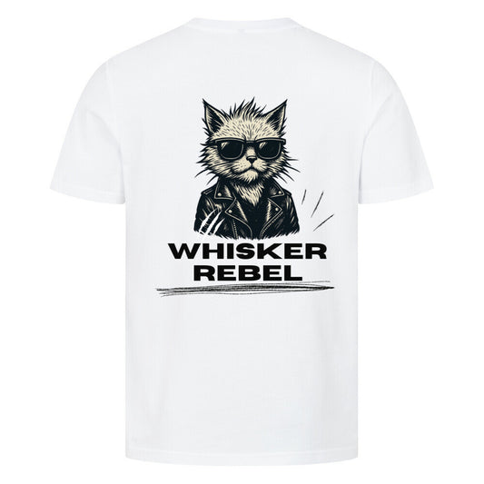 T-Shirt mit rebellischer Katze – freches Motiv im Streetstyle, weiß